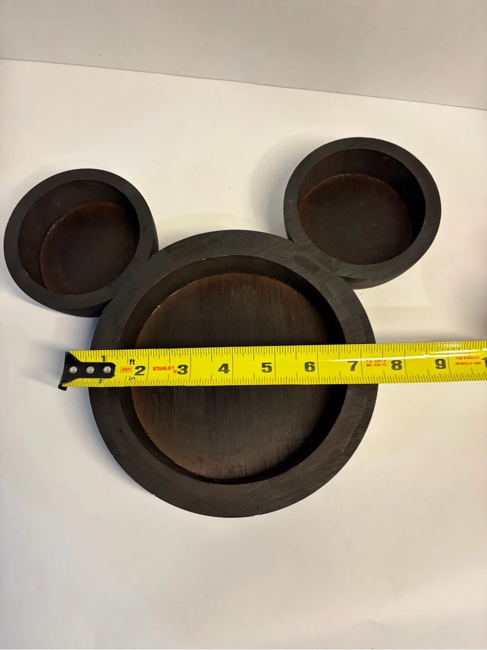 Disney Mickey Mouse Shaped Wooden Cheese Board, Dark Brown 9 in, Hand Wash